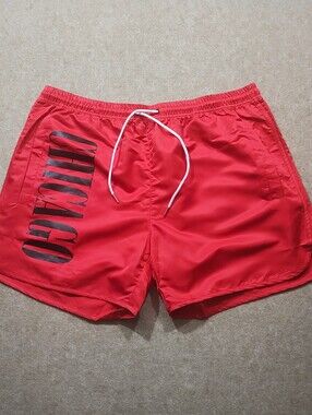 Chicago Red Swim Unlined Trunks with White Drawstring -K